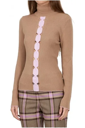 SIMONA CORSELLINI Femme, Pulls, , Taille: 40 FR Haut tricoté avec découpe et logo métallique