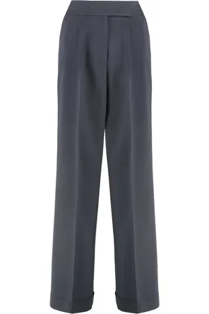 PESERICO SIGN Femme, Pantalons, Bleu, Taille: 38 FR Pantalon en Rayon avec Revers et Poches