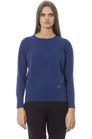 BALDININI Femme, Pulls, Bleu, Taille: 40 FR Pull Luxueux en Laine et Cachemire