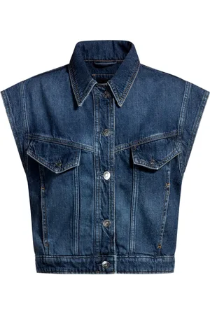 HUGO BOSS Femme, Vestes, Bleu, Taille: 40 FR Gilet sans manches en denim indigo