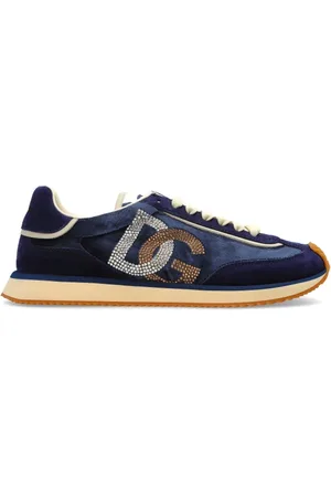 Dolce & Gabbana Femme, Chaussures, Bleu, Taille: 37 1/2 EU Chaussures de sport avec des appliques scintillantes
