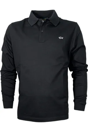 Paul & Shark Homme, Tops, Noir, Taille: S Polo à manches longues en coton