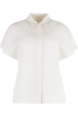 Calvin Klein Femme, Blouses et Chemises, , Taille: 36 FR Chemise à Manches Courtes en Lin Lyocell Brodé
