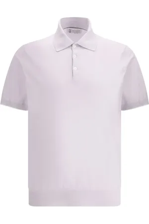 Brunello Cucinelli Homme, Tops, Violet, Taille: M Polo Classique en Coton