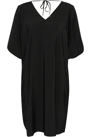 Kaffe Femme, Robes, Noir, Taille: 38 FR Robe Noire Profonde avec ½ Manches
