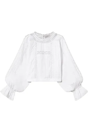 Twin-Set Femme, Blouses et Chemises, Blanc, Taille: 40 FR Chemisier en mousseline brodée