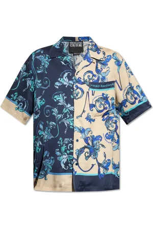 VERSACE Homme, Chemises, Bleu, Taille: L Chemise à imprimé Barocco