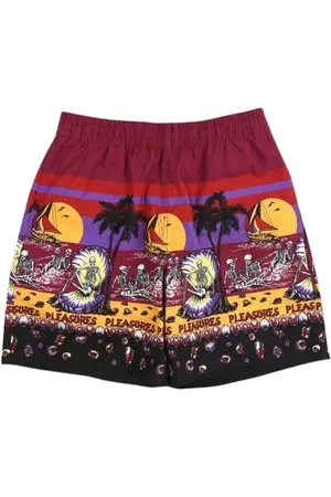 Pleasures Homme, Maillots de bain, Multicolore, Taille: M Short de plage multicolore avec poches latérales