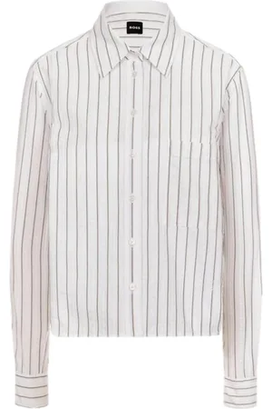 HUGO BOSS Femme, Blouses et Chemises, Blanc, Taille: 46 FR Chemise à rayures Briella Monday Blanc