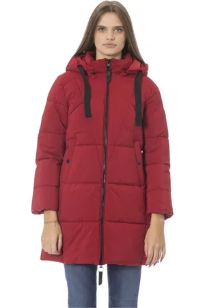 BALDININI Femme, Manteaux, Rouge, Taille: 48 FR Doudoune Longue avec Fermeture Éclair
