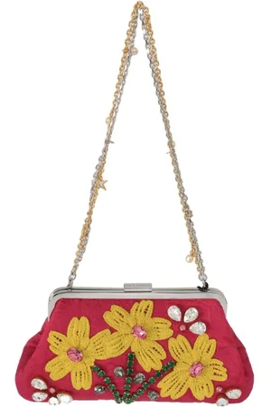 Dolce & Gabbana Femme, Sacs, Multicolore, Taille: ONE Size Applique Florale Pochette Soirée