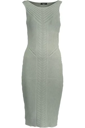 Guess Femme, Robes, Vert, Taille: 42 FR Robe Verte Brodée Tank