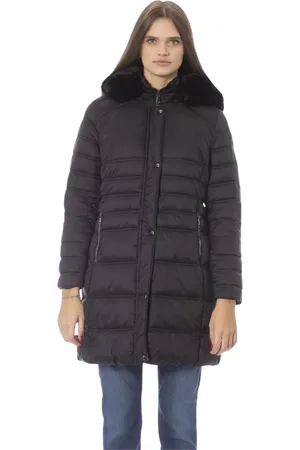 BALDININI Femme, Manteaux, Noir, Taille: 48 FR Doudoune Longue avec Monogramme