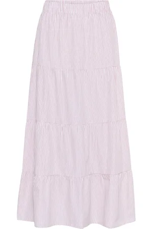 Cream Femme, Jupes, Rose, Taille: 46 FR Jupe à Rayures Rose Clair Style A-line