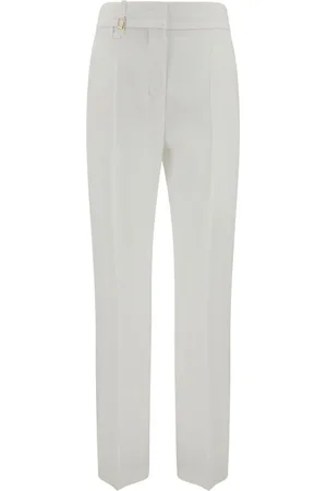 Jacquemus Femme, Pantalons, Gris, Taille: 32 FR Pantalon en lin avec fermeture dorée