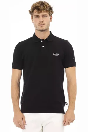 BALDININI Homme, Tops, Noir, Taille: L Polo Noir Tendance avec Broderie