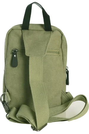 Von Dutch Homme, Sacs, Vert, Taille: ONE Size Sac à bandoulière en toile - Logo imprimé