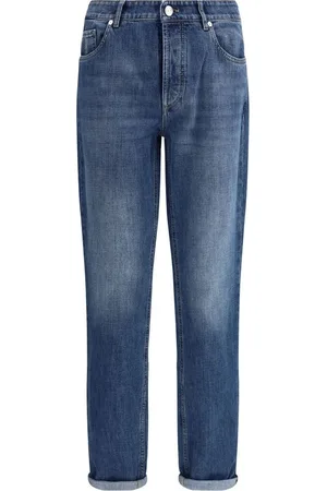 Brunello Cucinelli Homme, Jeans, Bleu, Taille: L Jean avec ourlet retourné