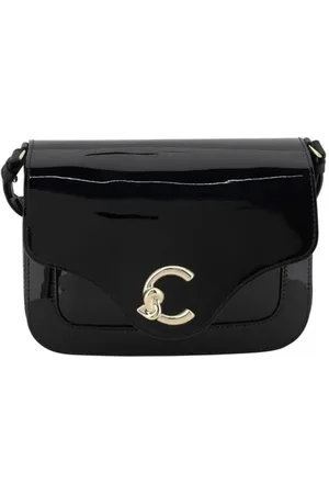 Coccinelle Femme, Sacs, Noir, Taille: ONE Size Sac à bandoulière en cuir verni avec rabat magnétique