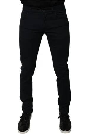 Dolce & Gabbana Homme, Pantalons, Noir, Taille: M Jean Skinny en Denim de Coton Noir