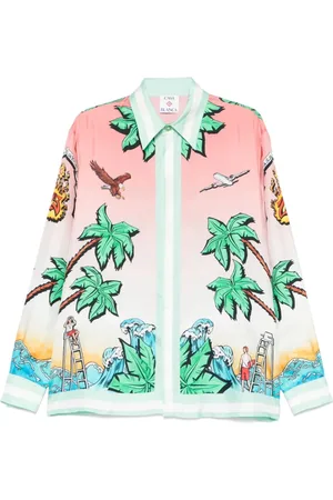 Casablanca Homme, Chemises, Multicolore, Taille: L Chemise à Boutons à Imprimé Graphique
