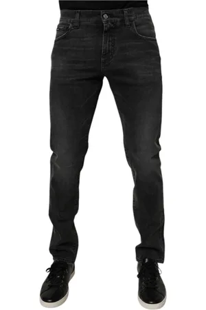 Dolce & Gabbana Homme, Jeans, Noir, Taille: 2XL Jean Denim Skinny Noir avec Fermeture Éclair