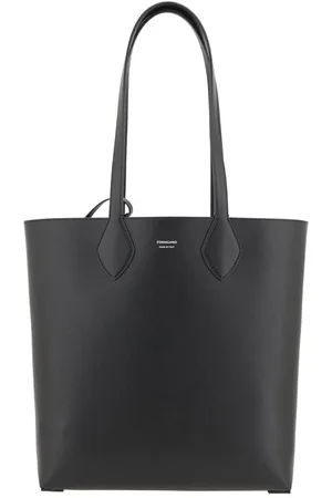 Salvatore Ferragamo Homme, Sacs, Noir, Taille: ONE Size Sac fourre-tout en cuir grainé