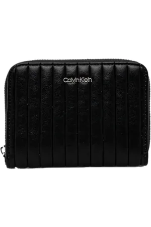 Calvin Klein Femme, Accessoires, Noir, Taille: ONE Size Portefeuille matelassé en cuir PU