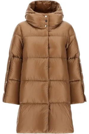 HERNO Femme, Manteaux, Brun, Taille: 36 FR Manteau en nylon forme A couleur camel