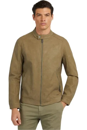 Guess Homme, Sweatshirts et sweats à capuche, Vert, Taille: S Veste en suédine synthétique