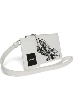 Lanvin Homme, Accessoires, Blanc, Taille: ONE Size Portefeuille en cuir imprimé