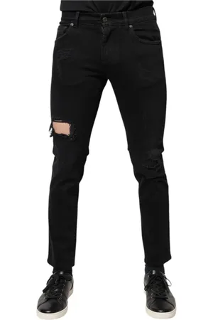 Dolce & Gabbana Homme, Jeans, Noir, Taille: S Jean Denim Noir Skinny Déchiré