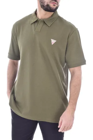 Guess Homme, Tops, Vert, Taille: 2XL Polo Texturé en Coton