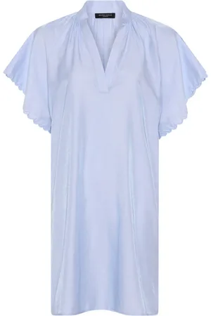 Bruuns Bazaar Femme, Robes, Bleu, Taille: 40 FR Robe V-neck Veckiabbwendis