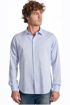 BALDININI Homme, Chemises, Bleu, Taille: 2XL Chemise Homme en Coton Bleu Clair