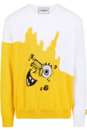 Iceberg Homme, Pulls, Jaune, Taille: M Pull en coton multicolore avec motif Spongebob