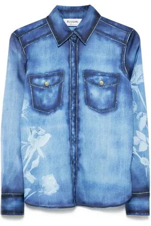 Blugirl Femme, Blouses et Chemises, Bleu, Taille: 42 FR Chemise Indigo Bleue à Boutons