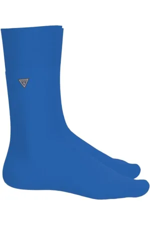 Guess Homme, Sous-vêtements, Bleu, Taille: ONE Size Chaussettes Bleues à Patchs