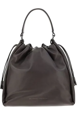Brunello Cucinelli Femme, Sacs, Noir, Taille: ONE Size Sac à Bandoulière en Cuir à Cordon