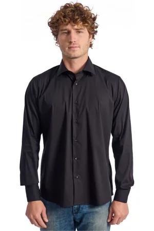 BALDININI Homme, Chemises, Noir, Taille: M Chemise Homme en Coton Noir Style Classique