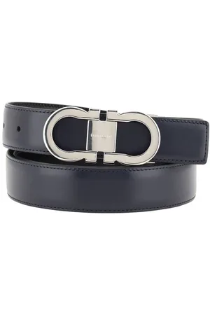 Salvatore Ferragamo Homme, Accessoires, Noir, Taille: 110 CM Ceinture Réversible en Cuir avec Boucle Iconique