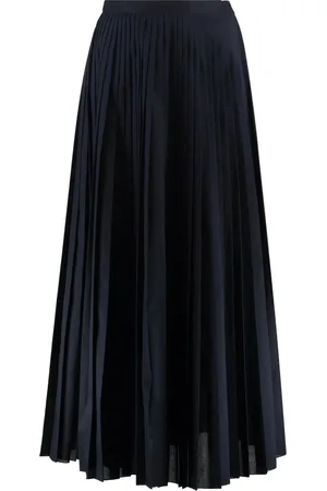 Fabiana Filippi Femme, Jupes, Bleu, Taille: 40 FR Jupe Midi Plissée Avec Fermeture Portefeuille