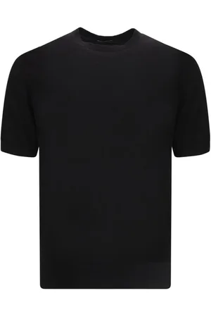 Ermenegildo Zegna Homme, Tops, Noir, Taille: M T-shirt col rond côtelé monochrome