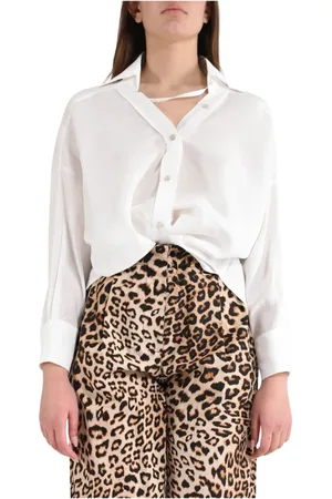 A PAPER KID Femme, Blouses et Chemises, Blanc, Taille: 40 FR Chemise en coton avec col revers