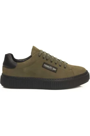 Cerruti 1881 Homme, Chaussures, Vert, Taille: 41 EU Baskets en Cuir Vert Homme Logo