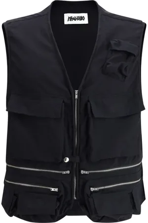 MAGLIANO Homme, Vestes, Noir, Taille: L Gilet cargo avec poches zippées
