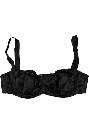 Dolce & Gabbana Femme, Sous-vêtements, Noir, Taille: 36 FR Soutien-Gorge Balconnet en Soie avec Fermeture à Crochet