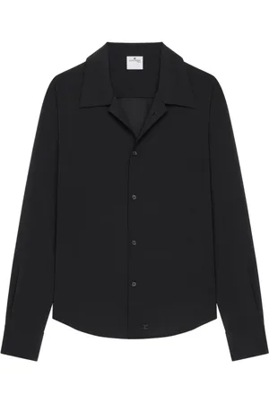 Courrèges Homme, Chemises, Noir, Taille: L Chemise Noire Col Camp Manches Longues