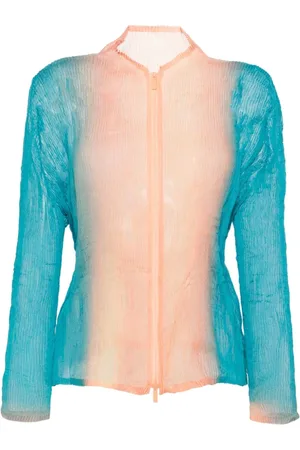 Issey Miyake Femme, Blouses et Chemises, Multicolore, Taille: 40 FR Chemisier Chiffon Twist Plissé Dégradé