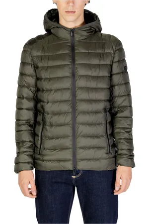 GIANNI LUPO Homme, Vestes, Vert, Taille: M Veste verte à capuche avec fermeture éclair
